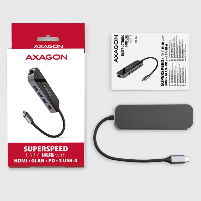 AXAGON HMC-6GL USB-C 6in1 hub