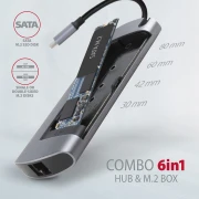 AXAGON HMC-6M2 USB-C 6in1 hub