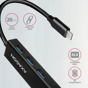 AXAGON HMC-GL3A USB-C hub + gigabit LAN