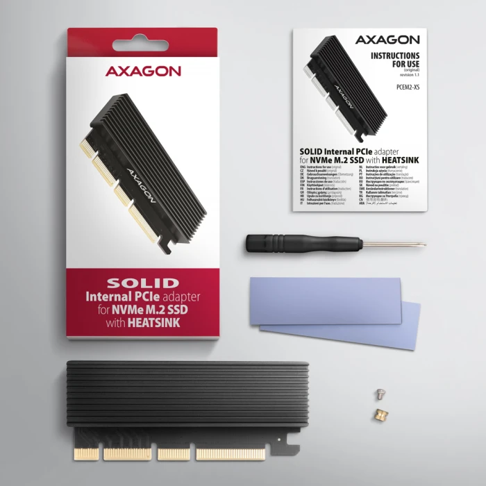 AXAGON PCEM2-XS PCIE 3.0 x16 - M.2 NVMe