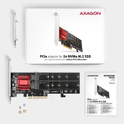 AXAGON PCIe 2 x NVMe M.2 controller