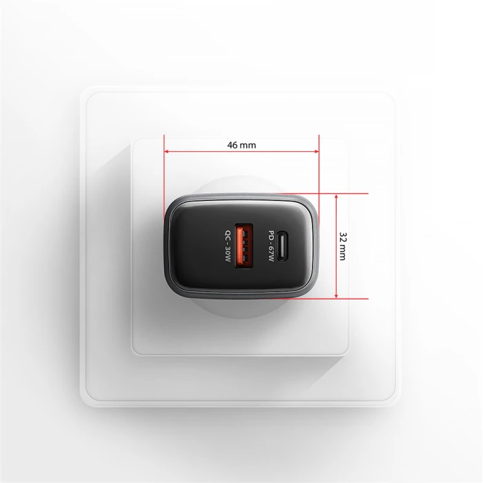 AXAGON PD3.0 & QC4+ LCD display 67W