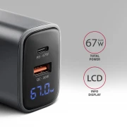 AXAGON PD3.0 & QC4+ LCD display 67W