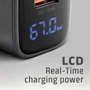 AXAGON PD3.0 & QC4+ LCD display 67W