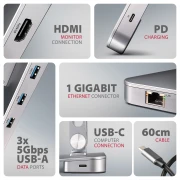 AXAGON USB-C ALUMINUM STAND/HUB 7in1