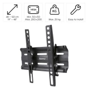 Стенна стойка за TV HAMA, TILT, 122см, 48", 1 звезда,200х200, черна