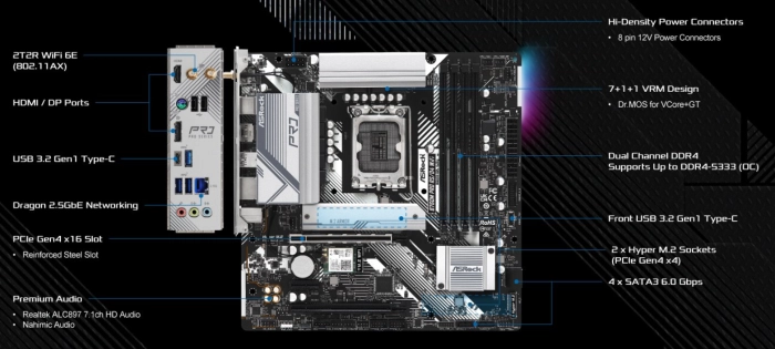 ASRock B760M PRO RS WIFI DDR4