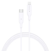 Кабел за зареждане/Дата, USB-C/ Type-C/-Lightning, 1м, бял