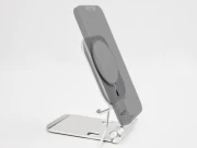Поставка за смартфон DeLock 18426, Място за могнитно зарядно MagSafe, Алуминий, Сребрист