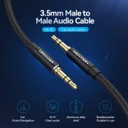 Vention Аудио Кабел 3.5mm Audio Cable M/M Cotton Braided 0.5m - BAWBD