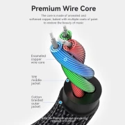 Vention Аудио Кабел 3.5mm Audio Cable M/M Cotton Braided 0.5m - BAWBD
