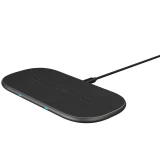 Безжично зарядно RAPOO XC260, Qi, Двойно, 5W/7.5W/10W, Черен