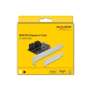 Карта Delock, PCI Express x1 към 4 port SATA, Low Profile
