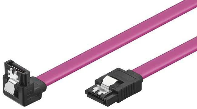 Кабел VCom SATA 90° w/Lock, 0.45m