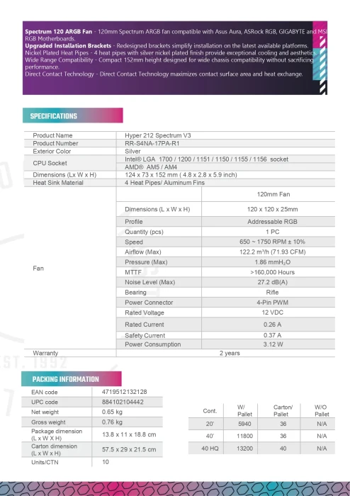 Cooler Master Hyper 212 Spectrum V3