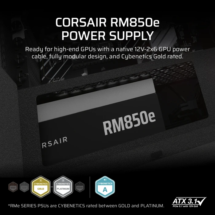 CORSAIR 2025 RM850e Cybenetics GOLD 850W