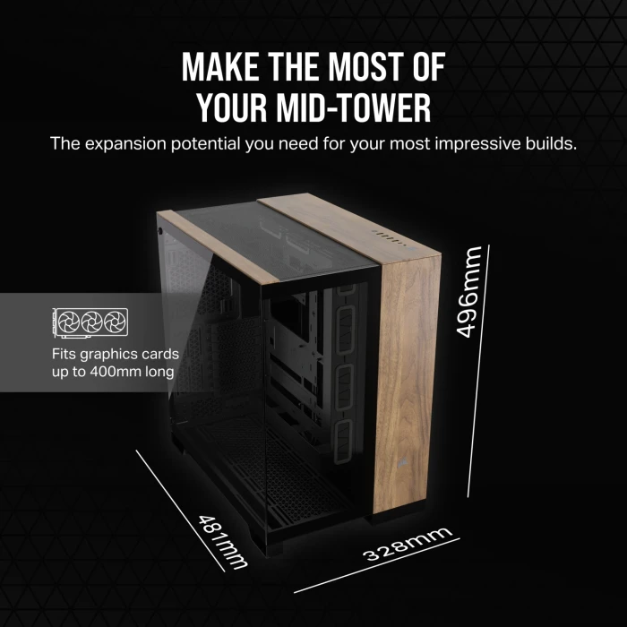 CORSAIR 6500X Black/Walnut Wood
