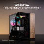 CORSAIR 6500X Black/Walnut Wood