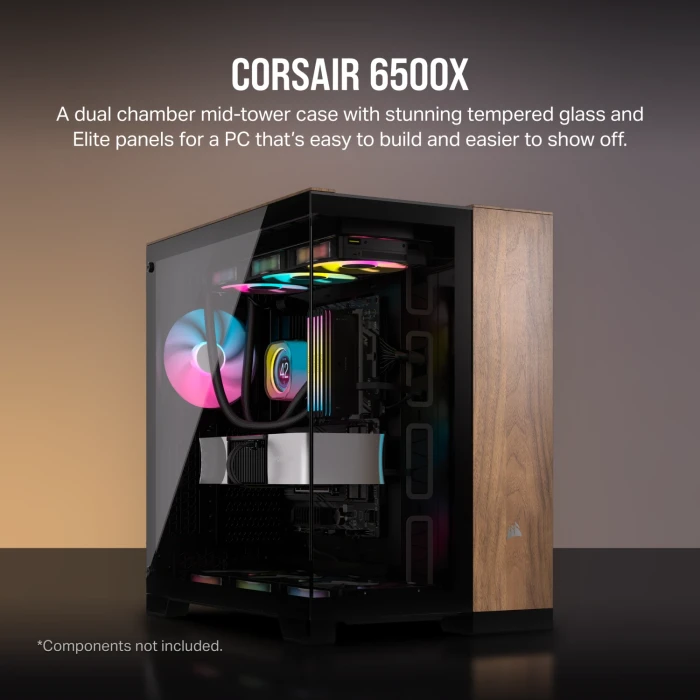 CORSAIR 6500X Black/Walnut Wood