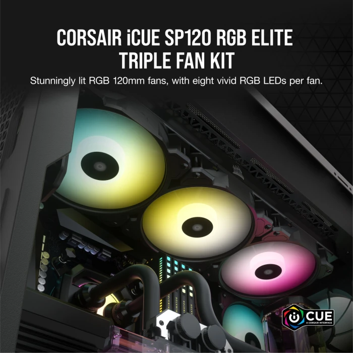 CORSAIR iCUE SP120 RGB ELITE Black 3in1