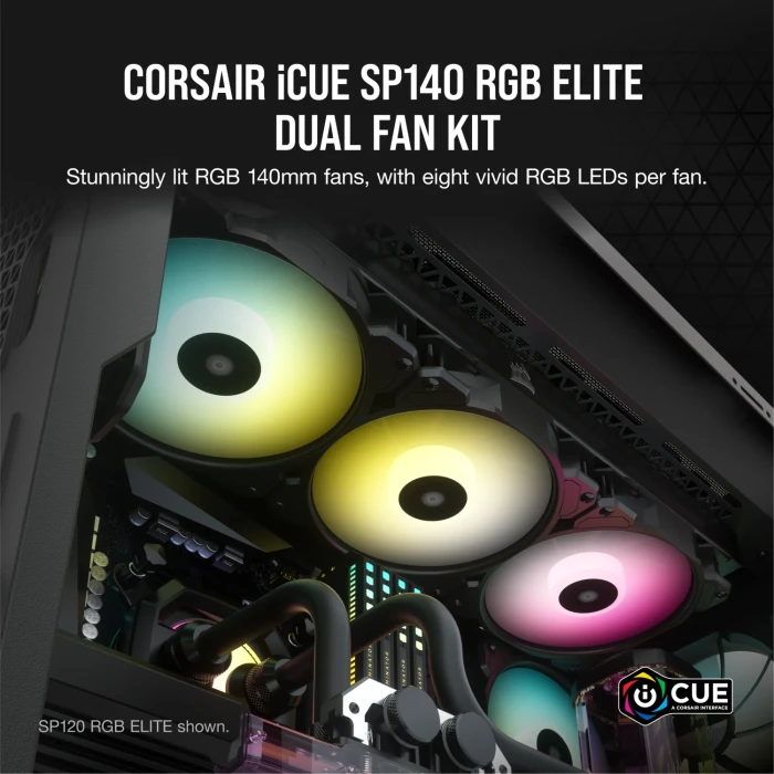 CORSAIR iCUE SP140 RGB ELITE Black 2in1