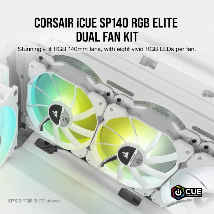 CORSAIR iCUE SP140 RGB ELITE White 2in1