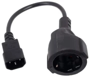 VCom захранващ кабел Ext IEC 320 C14 / SCHUKO F 0.2m 16A