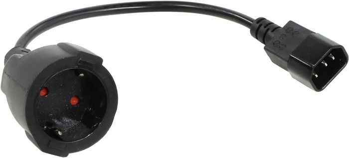 VCom захранващ кабел Ext IEC 320 C14 / SCHUKO F 0.2m 16A