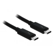 Кабел Delock Thunderbolt 3 (20 Gb/s) USB-C, мъжко - мъжко, 2.0 м, 3 A, Черен