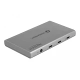 Delock Thunderbolt 4 хъб - 3x Thunderbol 4, 1x USB-A, сив
