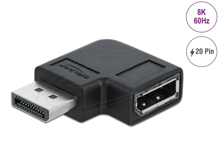 Delock Адаптер DisplayPort 1.4 90°
