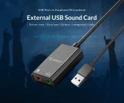 Orico външна звукова карта USB Sound card - Headphones, Mic, Black - SKT2-BK