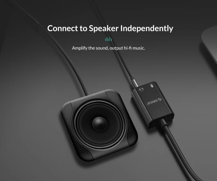 Orico външна звукова карта USB Sound card - Headphones, Mic, Black - SKT2-BK