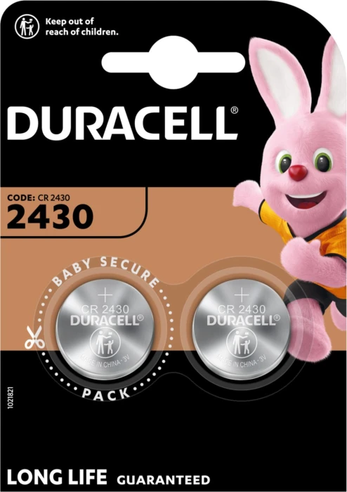 DURACELL CR2430, 3V,  2 бр. в блистер, цена за 2 бр. батерии