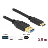 Кабел Delock USB-C мъжко - USB 3.2 A мъжко, 0.5 м