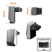 CableMod 12VHPWR 90 Degree Angled Adapter - Variant A Red