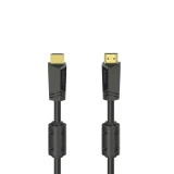 Кабел HAMA High-speed, HDMI мъжко - HDMI мъжко, 4K, 10.2GB/s, Ethernet, 15 м, Позл. конектори, 2 филтъра, Черен
