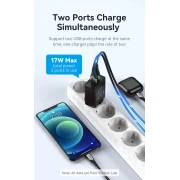 Vention бързо зарядно Fast Charger 2 x QC3.0 18W Black - FBAB0