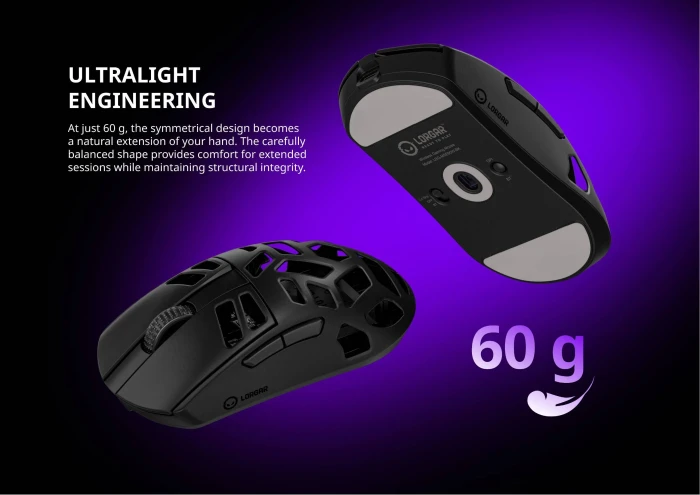 LORGAR MSE90W Magnesium 4K Grey