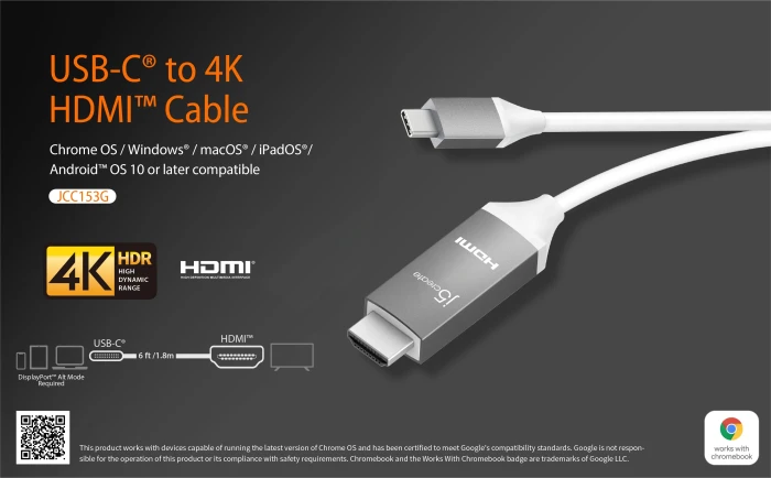 j5create USB-C > HDMI 2.0 4K - 1.8m