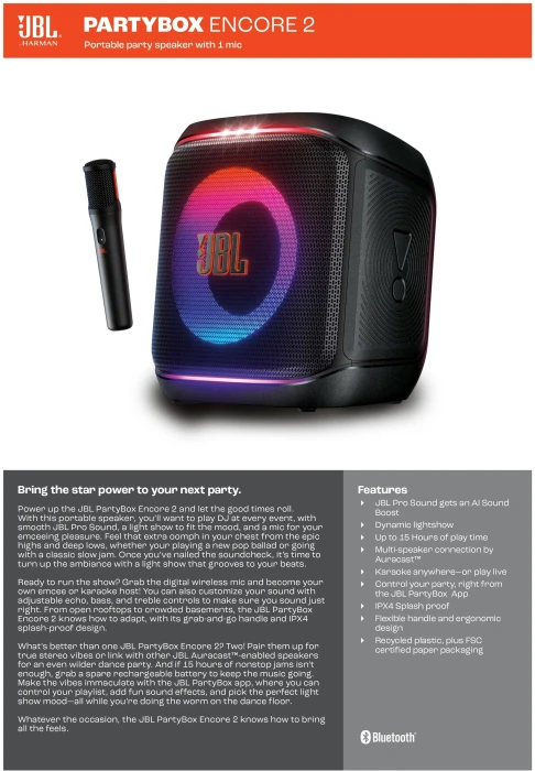 JBL PartyBox Encore 2 - Black 100W