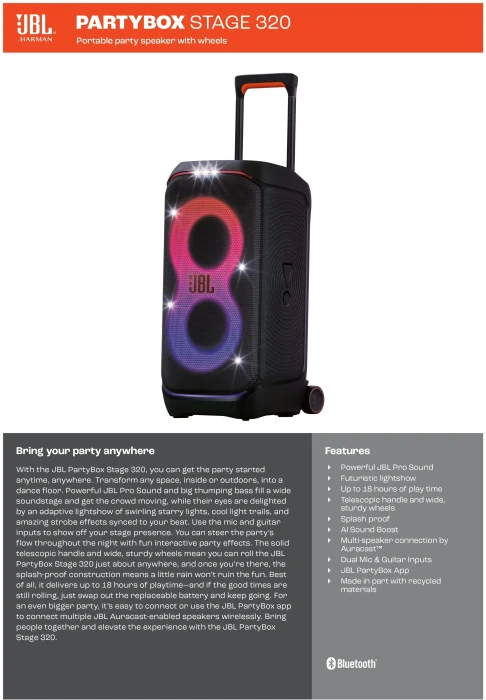 JBL PartyBox Stage 320 - Black 240W