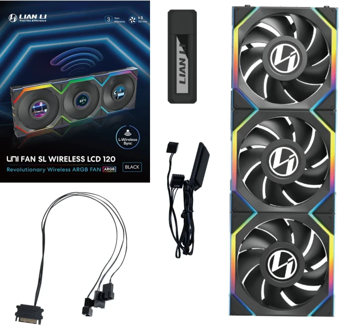 Lian Li UNI FAN SL Wireless LCD Black 3in1