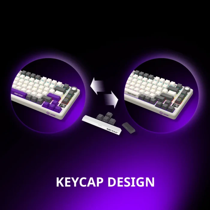 LORGAR KBP7075W Wireless PBT White