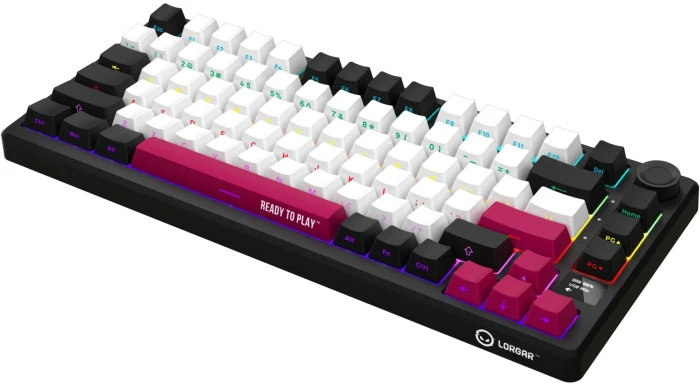 LORGAR KBP7075W Wireless PBT Black