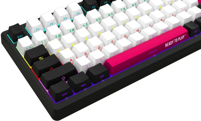 LORGAR KBP7075W Wireless PBT Black