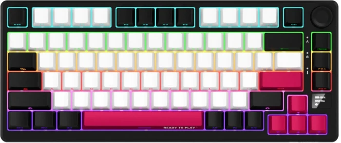 LORGAR KBP7075W Wireless PBT Black