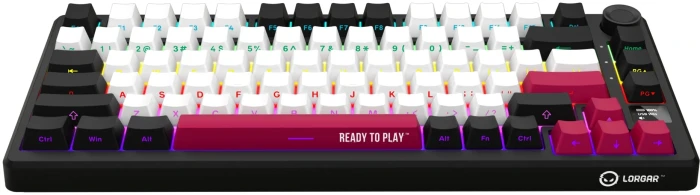 LORGAR KBP7075W Wireless PBT Black