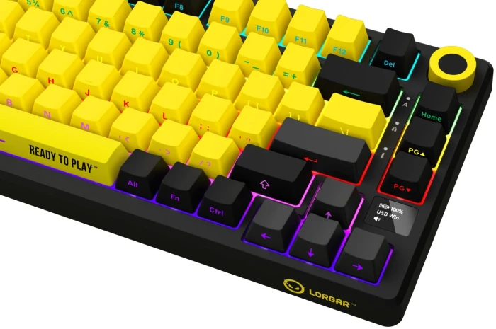 LORGAR KBP7075W Wireless PBT Yellow