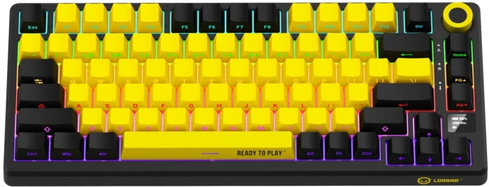 LORGAR KBP7075W Wireless PBT Yellow